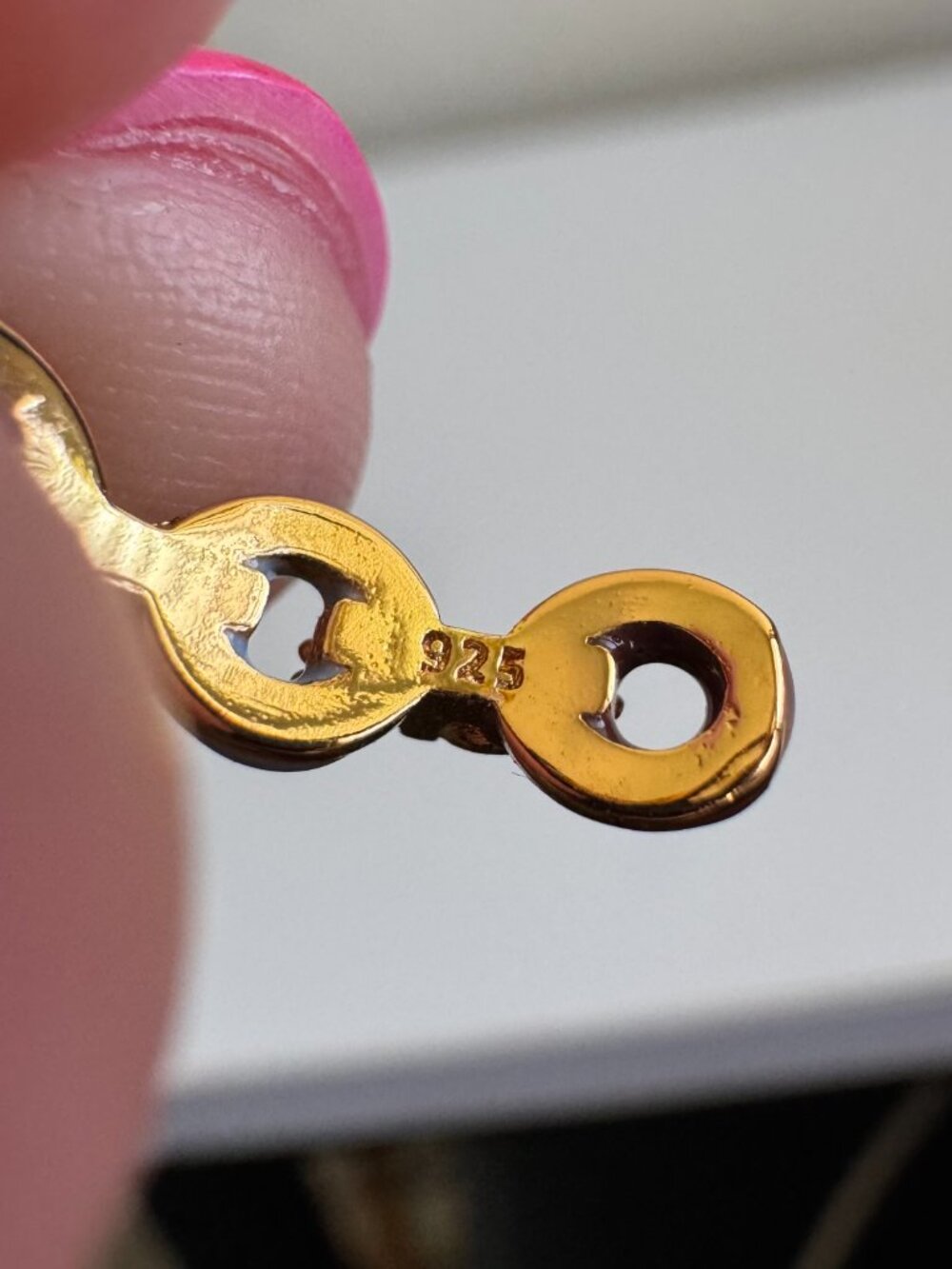 925 Sterling Silver Gold Plated Enamel Ring w/ Zirconia Open Adjustable Dainty - Picture 3 of 6